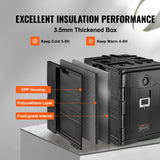 VEVOR Insulated Food Pan Carrier, 82 Qt Hot Box for Catering, LLDPE Food Box Carrier w/ Double Buckles, Front Loading Food Warmer w/ Handles,