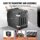 VEVOR Insulated Food Pan Carrier, 90L Hot Box for Catering, LLDPE Food Box Carrier with Double Buckles, Front Loading Food Warmer for Restaurant, Canteen, etc. - 45-Degree Angle