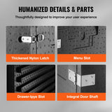 VEVOR Insulated Food Pan Carrier, 90L Hot Box for Catering, LLDPE Food Box Carrier with Double Buckles, Front Loading Food Warmer for Restaurant, Canteen, etc. - Rear View