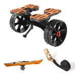 Kayak Cart, 136.1 kg Load Capacity, Foldable Kayak Trolley with 25.4 cm Solid Rubber Tires & 1 Ratchet Strap, Paddle Board Trolley for Carrying Kayaks, Canoes, Paddleboards, Float Mats,Jon Boats
