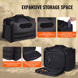 VEVOR Range Bag for 3 Pistols Tactical Gun Range Bag Single Shoulder Strip Black - Top-Down View
