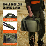 VEVOR Range Bag for 2 Pistols Tactical Gun Bag 2 Built-in Pistol Bags Green - Rear View