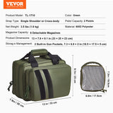 VEVOR Range Bag for 2 Pistols Tactical Gun Bag 2 Built-in Pistol Bags Green - Close-Up Angle