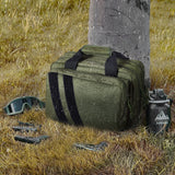 VEVOR Range Bag for 2 Pistols Tactical Gun Bag 2 Built-in Pistol Bags Green - Low Angle