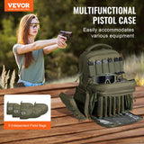 VEVOR Tactical Range Backpack for 6 Pistols Gun Backpack Green - Front View