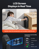 VEVOR Gun Safe, Slider Handgun Gun Safe with Screen, Fingerprint/Password/Key, 3-Way Quick Access Firearm Case Box with LED for 1 Pistol & Magazine, Mounted Gun Box for Nightstand Bedside Desk Car - Top-Down View