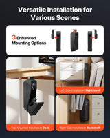 Gun Safe, Slider Handgun Gun Safe with Screen, Fingerprint/Password/Key, 3-Way Quick Access Firearm Case Box with LED for 1 Pistol & Magazine, Mounted Gun Box for Nightstand Bedside Desk Car