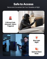 Gun Safe, Slider Handgun Gun Safe with Fingerprint/Password/Key, 3-Way Quick Access Firearm Case Box with Lighting for 1 Pistol & Magazine, Mounted Pistol Gun Box for Nightstand Bedside Desk Car - Top-Down View