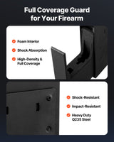 Gun Safe, Slider Handgun Gun Safe with Fingerprint/Password/Key, 3-Way Quick Access Firearm Case Box with Lighting for 1 Pistol & Magazine, Mounted Pistol Gun Box for Nightstand Bedside Desk Car - Rear View