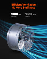 VEVOR 380 mm Gable Mount Fan 1300 CFM Attic Vent Fan with Adjustable Thermostat - Front View