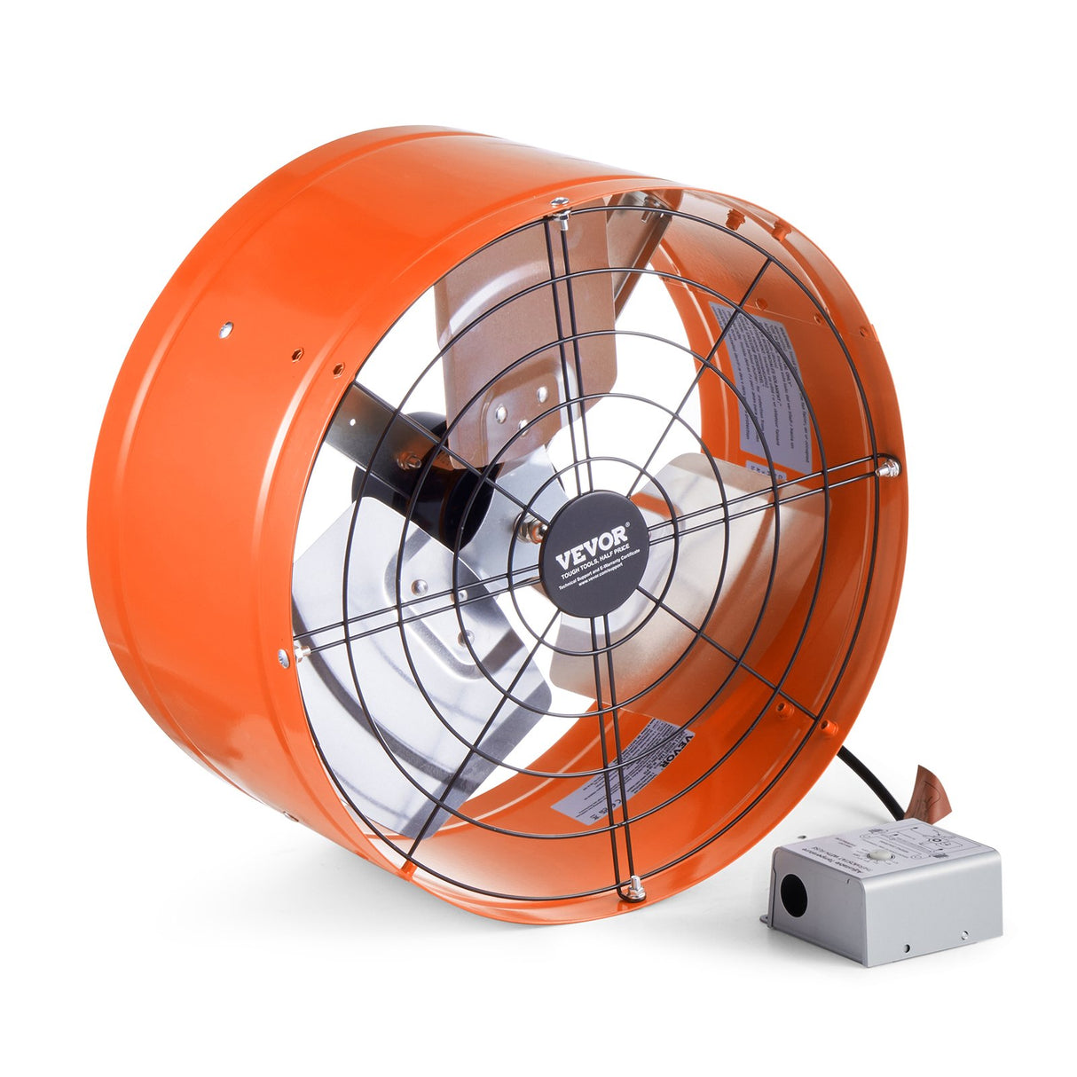 VEVOR 380 mm Gable Mount Fan 1650 CFM Attic Vent Fan with Adjustable Thermostat
