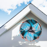 VEVOR 380 mm Gable Mount Fan 1650 CFM Attic Vent Fan with Adjustable Thermostat - Low Angle