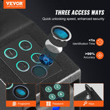 VEVOR Mounted Gun Safe for Pistols Biometric Gun Safe 3 Access Ways 1 Pistol - Front View