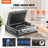 VEVOR Gun Safe for Pistols Biometric Gun Safe with 3 Access Ways for 2 Pistols