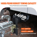 VEVOR Adjustable Trailer Hitch, 25.4 cm Drop & 21.59 cm Rise Hitch Ball Mount with 5.08 cm Receiver, Solid Tube, 6350 kgs GTW, 5.08 cm & 5.08-0.79 cm 45# Steel Tow Balls with Key Lock for Truck Towing - Side View