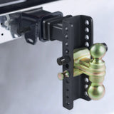 VEVOR Adjustable Trailer Hitch, 203.2 mm Drop & 165.1 mm Rise Hitch Ball Mount with 50.8 mm Receiver, Solid Tube, 6350 kg GTW, 50.8 m and 58.7 mm 45# Steel Tow Balls with Key Lock for Truck Towing - Low Angle