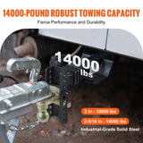 VEVOR Adjustable Trailer Hitch, 152.4 mm Drop & 114.3 mm Rise Hitch Ball Mount with 50.8 mm Receiver, Solid Tube, 6350 kg GTW, 50.8 mm and 58.7 mm 45# Steel Tow Balls with Key Lock for Truck Towing - Side View