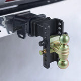 VEVOR Adjustable Trailer Hitch, 15cm Drop & 11.43cm Rise Hitch Ball Mount with 6.35cm Receiver, Solid Tube, 6577 kgs GTW, 5.08cm & 5.08-0.79cm 45# Steel Tow Balls with Key Lock for Truck Towing - Low Angle