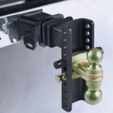 VEVOR Adjustable Trailer Hitch, 203.2 mm Drop & 165.1 mm Rise Hitch Ball Mount with 63.5 mm Receiver, Solid Tube, 6577 kg GTW, 50.8 mm & 58.7 mm 45# Steel Tow Balls with Key Lock for Truck Towing - Low Angle