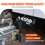 VEVOR Adjustable Trailer Hitch, 25 cm Drop & 21.59 cm Rise Hitch Ball Mount with 6.35 cm Receiver Solid Tube, 6577 kgs GTW, 5.08 cm & 5.08-0.79 cm 45# Steel Tow Balls with Key Lock for Truck Towing - Side View