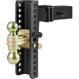 VEVOR Adjustable Trailer Hitch, 25 cm Drop & 21.59 cm Rise Hitch Ball Mount with 6.35 cm Receiver Solid Tube, 6577 kgs GTW, 5.08 cm & 5.08-0.79 cm 45#
