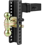 VEVOR Adjustable Trailer Hitch, 25 cm Drop & 21.59 cm Rise Hitch Ball Mount with 6.35 cm Receiver Solid Tube, 6577 kgs GTW, 5.08 cm & 5.08-0.79 cm 45# Steel Tow Balls with Key Lock for Truck Towing - Extra Image