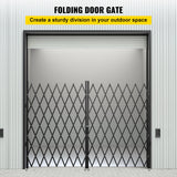 VEVOR Double Folding Security Gate Folding Door Gate 5.1' H x 10.2' W Scissor Gate - Front View
