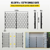 VEVOR Double Folding Security Gate Folding Door Gate 5.1' H x 10.2' W Scissor Gate - Side View
