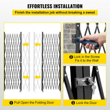 VEVOR Double Folding Security Gate Folding Door Gate 5.1' H x 10.2' W Scissor Gate - 45-Degree Angle
