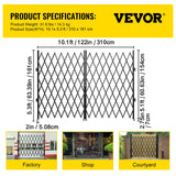 VEVOR Double Folding Security Gate Folding Door Gate 5.1' H x 10.2' W Scissor Gate - Rear View