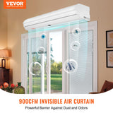 VEVOR 0.9m Commercial Indoor Air Curtain Super Power 2 Speeds 1528m?/h, UL Certified Wall Mounted Air Curtains for Doors, Indoor Over Door Fan with - Front View