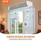 VEVOR 0.9m Commercial Indoor Air Curtain Super Power 2 Speeds 2038m³/h, UL Certified Wall Mounted Air Curtains for Doors, Indoor Over Door Fan with Heavy Duty Limit Switch, Easy-Install Unheated - Front View