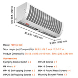 VEVOR 0.9m Commercial Indoor Air Curtain Super Power 2 Speeds 2038m?/h, UL Certified Wall Mounted Air Curtains for Doors, Indoor Over Door Fan with