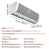 VEVOR 0.9m Commercial Indoor Air Curtain Super Power 2 Speeds 2038m³/h, UL Certified Wall Mounted Air Curtains for Doors, Indoor Over Door Fan with Heavy Duty Limit Switch, Easy-Install Unheated - Close-Up Angle