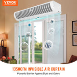 VEVOR 1.1m Commercial Indoor Air Curtain Super Power 2 Speeds 2292m_/h, UL Certified Wall Mounted Air Curtains for Doors, Indoor Over Door Fan with Heavy Duty Limit Switch, Easy-Install Unheated - Front View