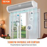 VEVOR 1.2m Commercial Indoor Air Curtain Super Power 2 Speeds 2802m_/h, UL Certified Wall Mounted Air Curtains for Doors, Indoor Over Door Fan with
