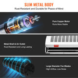 VEVOR 1.2m Commercial Indoor Air Curtain Super Power 2 Speeds 2802m_/h, UL Certified Wall Mounted Air Curtains for Doors, Indoor Over Door Fan with Heavy Duty Limit Switch, Easy-Install Unheated - Rear View