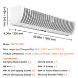 VEVOR 1.5m Commercial Indoor Air Curtain Super Power 2 Speeds 3566m?/h, UL Certified Wall Mounted Air Curtains for Doors, Indoor Over Door Fan with