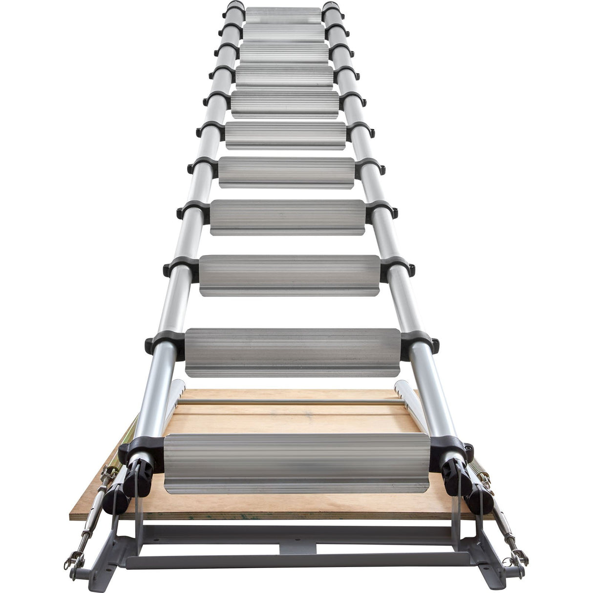 VEVOR Attic Ladder Telescoping, 158.76kg Capacity, 100cm x 59.94cm,Multi-Purpose Aluminium Extension, Lightweight and Portable,Fits298.7cm-