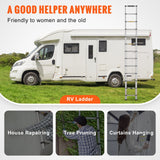 VEVOR Telescoping Ladder Aluminum Extension Step 12.5 ft Multi-purpose Portable - Rear View