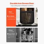 RV Screen Door Protector, Adjusts from 558.8 – 800 mm, Adjustable Door Grille, Easy to Install, Reinforced Breathable Honeycomb Holes, Iron Camper RV Entry Protector for Pet Protection, Black