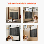 RV Screen Door Protector, Adjusts from 558.8 – 800 mm, Adjustable Door Grille, Easy to Install, Reinforced Breathable Honeycomb Holes, Iron Camper RV Entry Protector for Pet Protection, Black