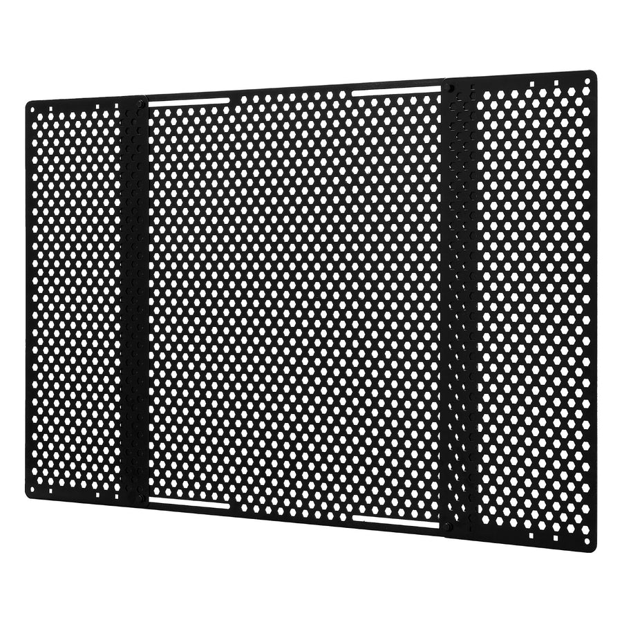 RV Screen Door Protector, Adjusts from 558.8 – 800 mm, Adjustable Door Grille, Easy to Install, Reinforced Breathable Honeycomb Holes, Iron Camper RV Entry Protector for Pet Protection, Black