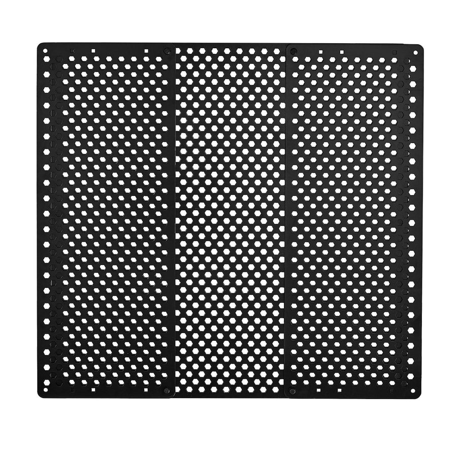 RV Screen Door Protector, Adjusts from 558.8 – 800 mm, Adjustable Door Grille, Easy to Install, Reinforced Breathable Honeycomb Holes, Iron Camper RV Entry Protector for Pet Protection, Black