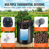 VEVOR RDWC Hydroponics Grow System, Hydroponic Growing Kit with Top Drip, Recirculating Deep Water Culture 4 Buckles and 1 Reservoir, with Air Pump and Water Level Device for Leafy Vegetables - Side View