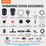 VEVOR RDWC Hydroponics Grow System, Hydroponic Growing Kit with Top Drip, Recirculating Deep Water Culture 4 Buckles and 1 Reservoir, with Air Pump and Water Level Device for Leafy Vegetables - Close-Up Angle