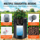 VEVOR DWC Hydroponics Grow System Deep Water Culture with Top Drip 4 Buckets - Side View