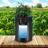 VEVOR DWC Hydroponics Grow System Deep Water Culture with Top Drip 4 Buckets - Low Angle