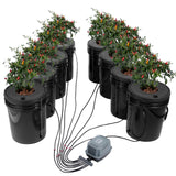 VEVOR DWC Hydroponics Grow System Deep Water Culture 8 Buckets with Air Pump