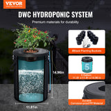 VEVOR DWC Hydroponics Grow System Deep Water Culture 8 Buckets with Air Pump - Front View